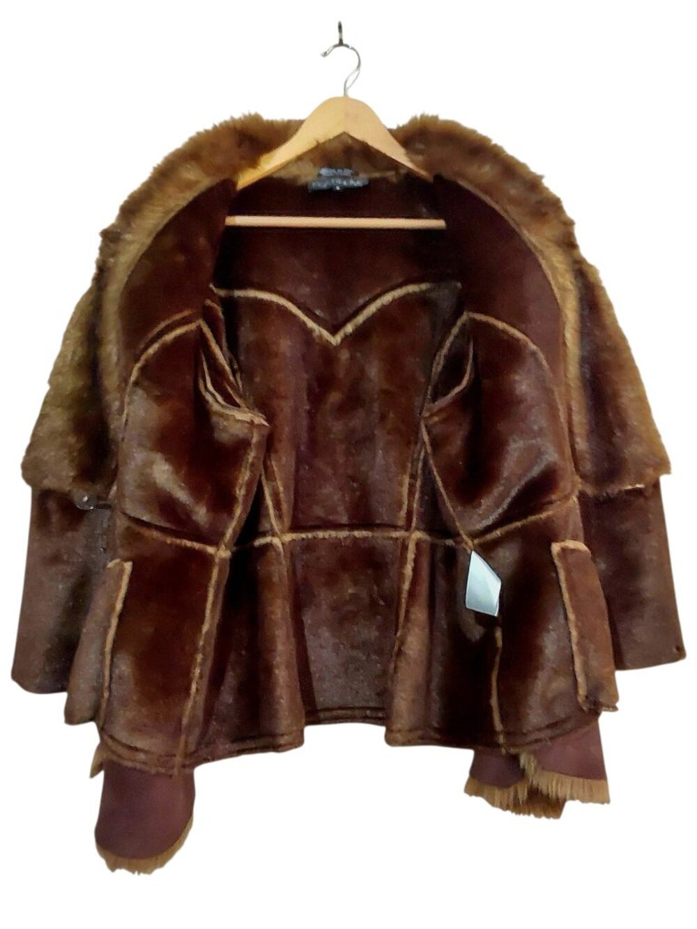 Penny Lane Vintage Y2K Coat Afghan Faux Shearling Boho/Festival/Winter EUC - L - Picture 6 of 9